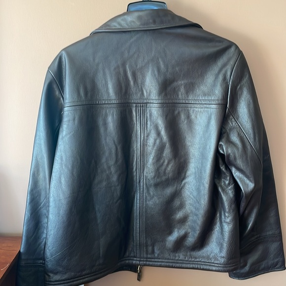 NWT Kenneth Cole Reversible Brown Leather Jacket with Fleece Inside- Medium - Picture 2 of 16